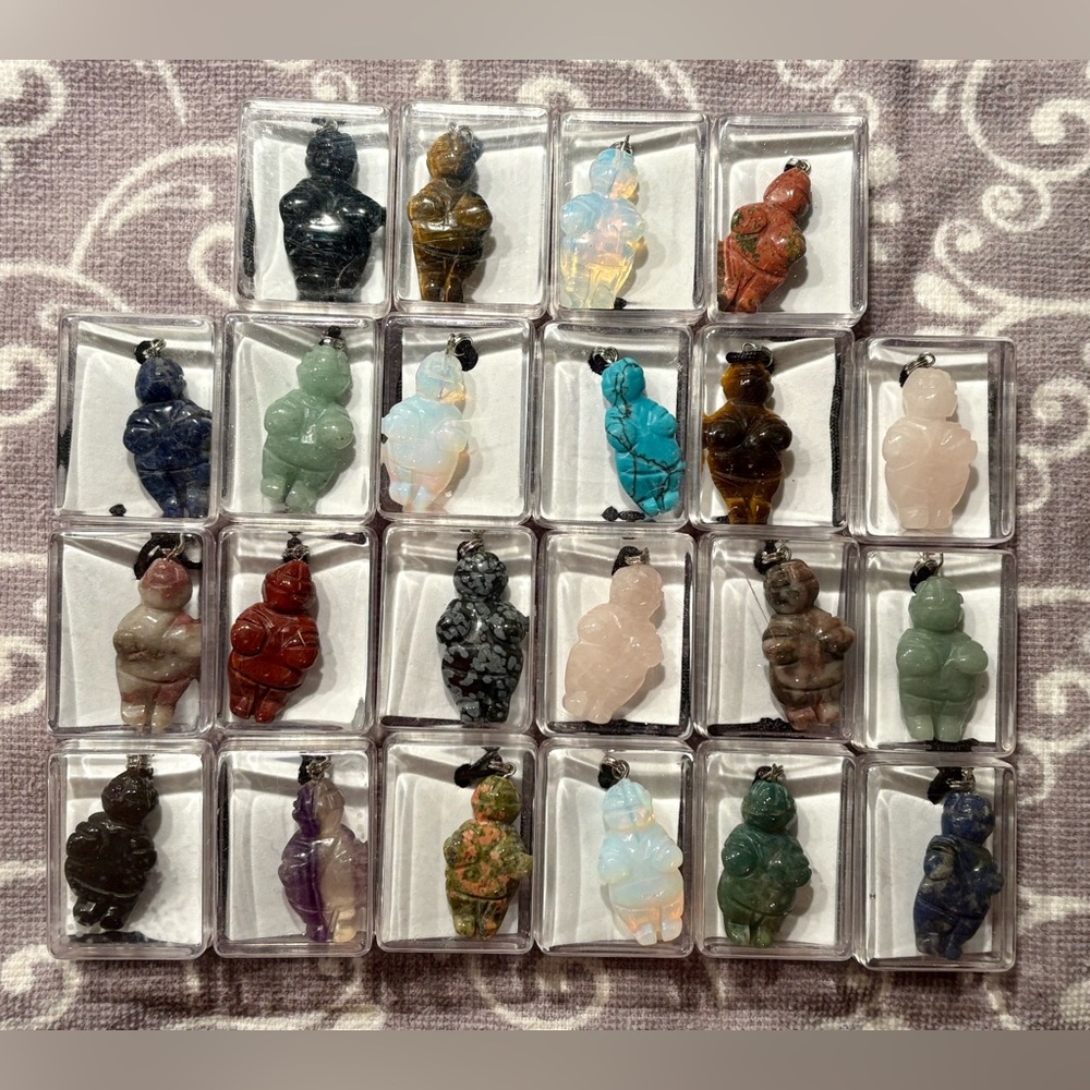 Venus of Willendorf Opal Quartz Pendant Necklace